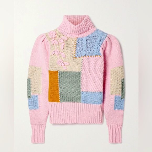 LoveShackFancy Sweaters - LoveShackFancy patchwork turtleneck